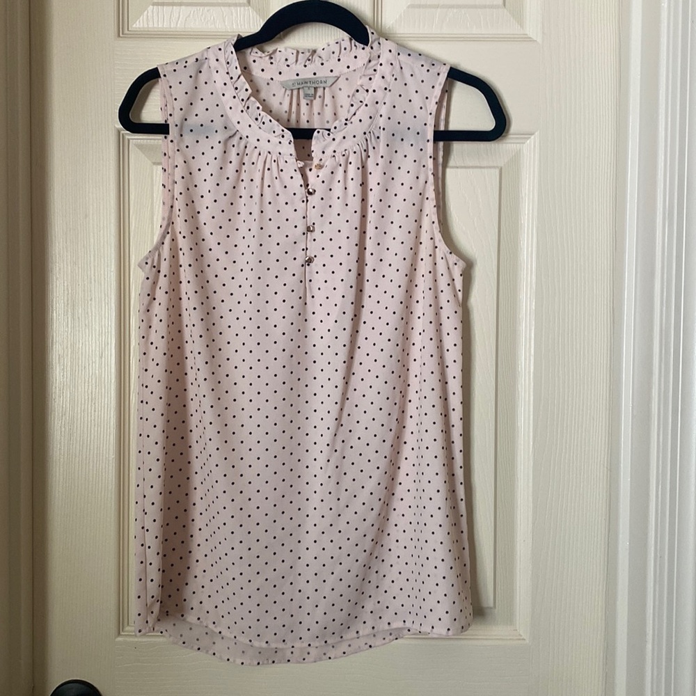 Pale pink polka dot top size M